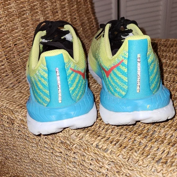 HOKA Women's Yellow and Blue Running Shoes 8.5 - Picture 5 of 10